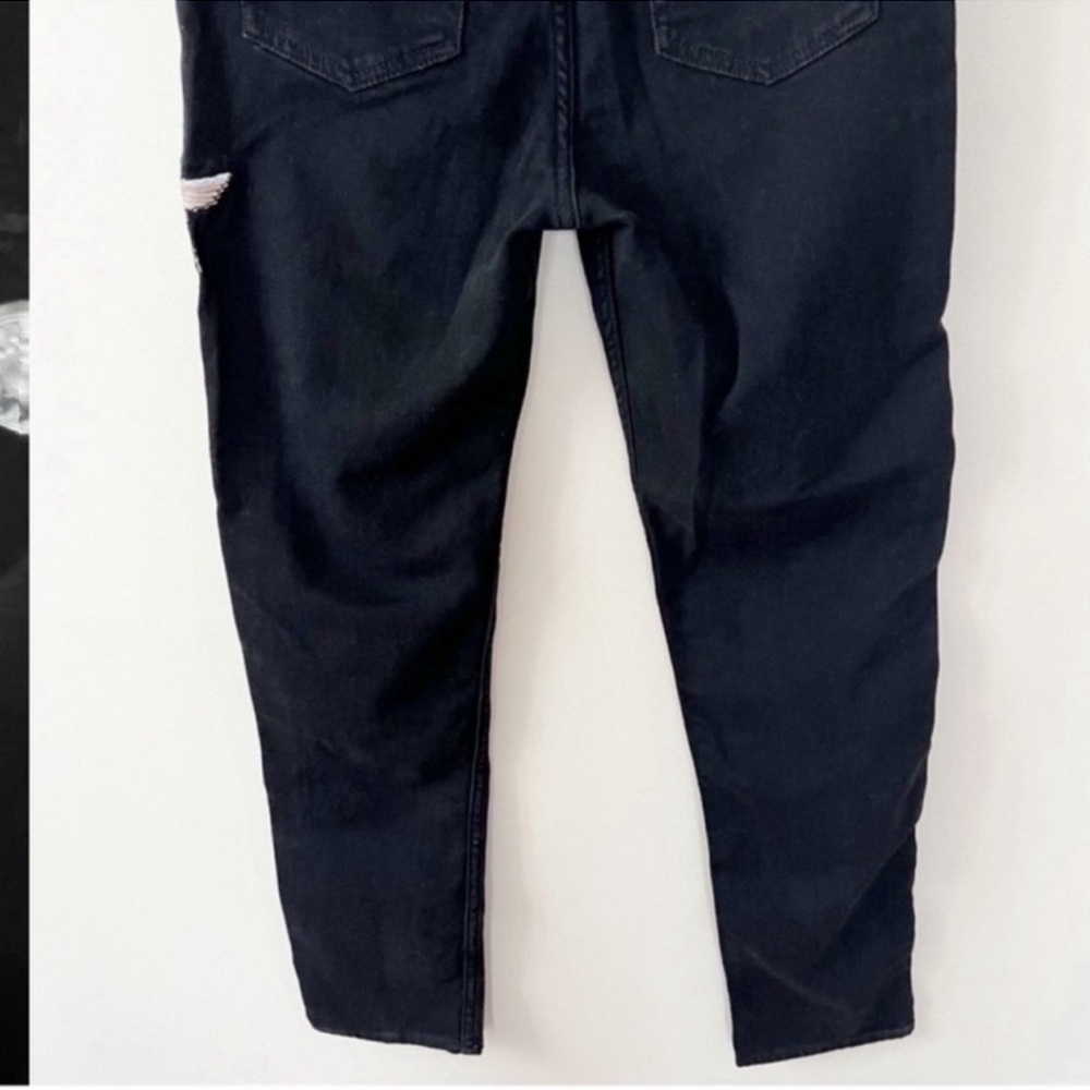 Sandro Paris Vegas Rose High Rise Embroidered Straight Jeans Black Size 36/4 US - Picture 9 of 9